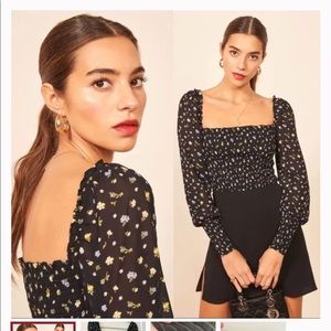 Reformation Black Fresia Pinto Top